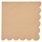 100 Pack Brown Paper Napkins with Scalloped Edges - 2-ply Disposable Cocktail Napkins for Wedding, Birthday Party (5x5 In)